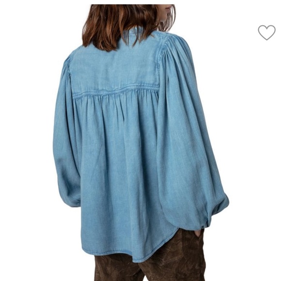 Zadig and Voltaire blue pale denim twill top size small - Picture 4 of 8